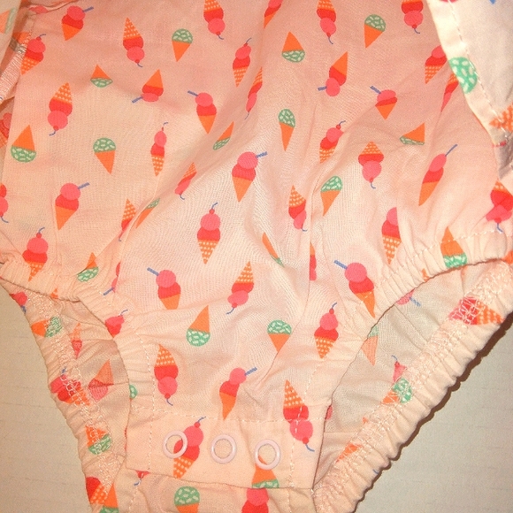 ☆NWT☆Newborn Girl Carter's Pretty Pink Ice Cream cones Dress Romper♡ - Picture 3 of 9